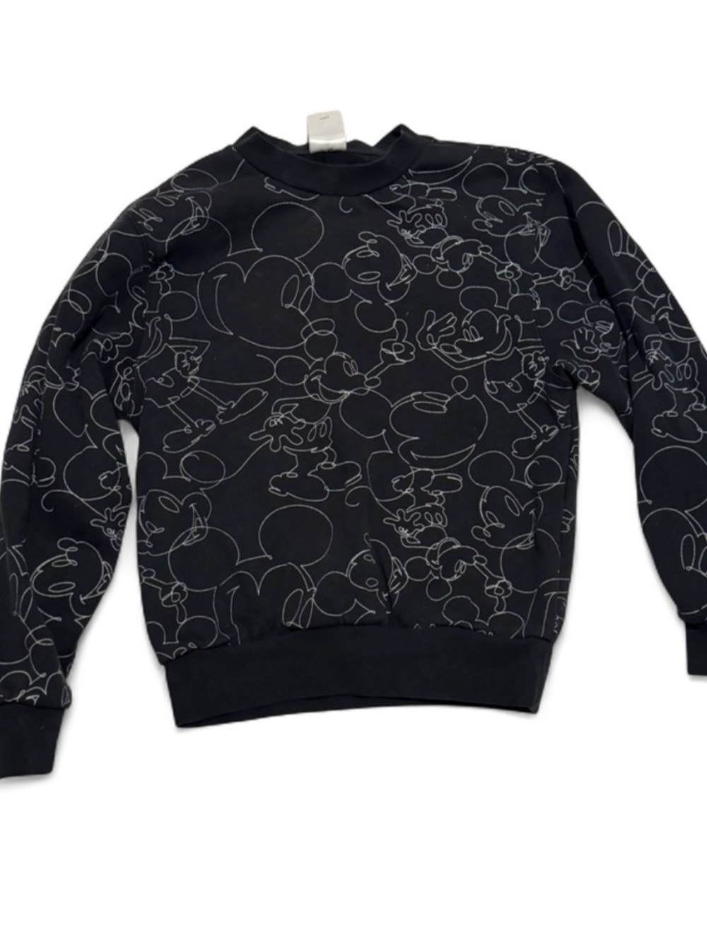 Black Mickey Outline Crewneck Sweater
